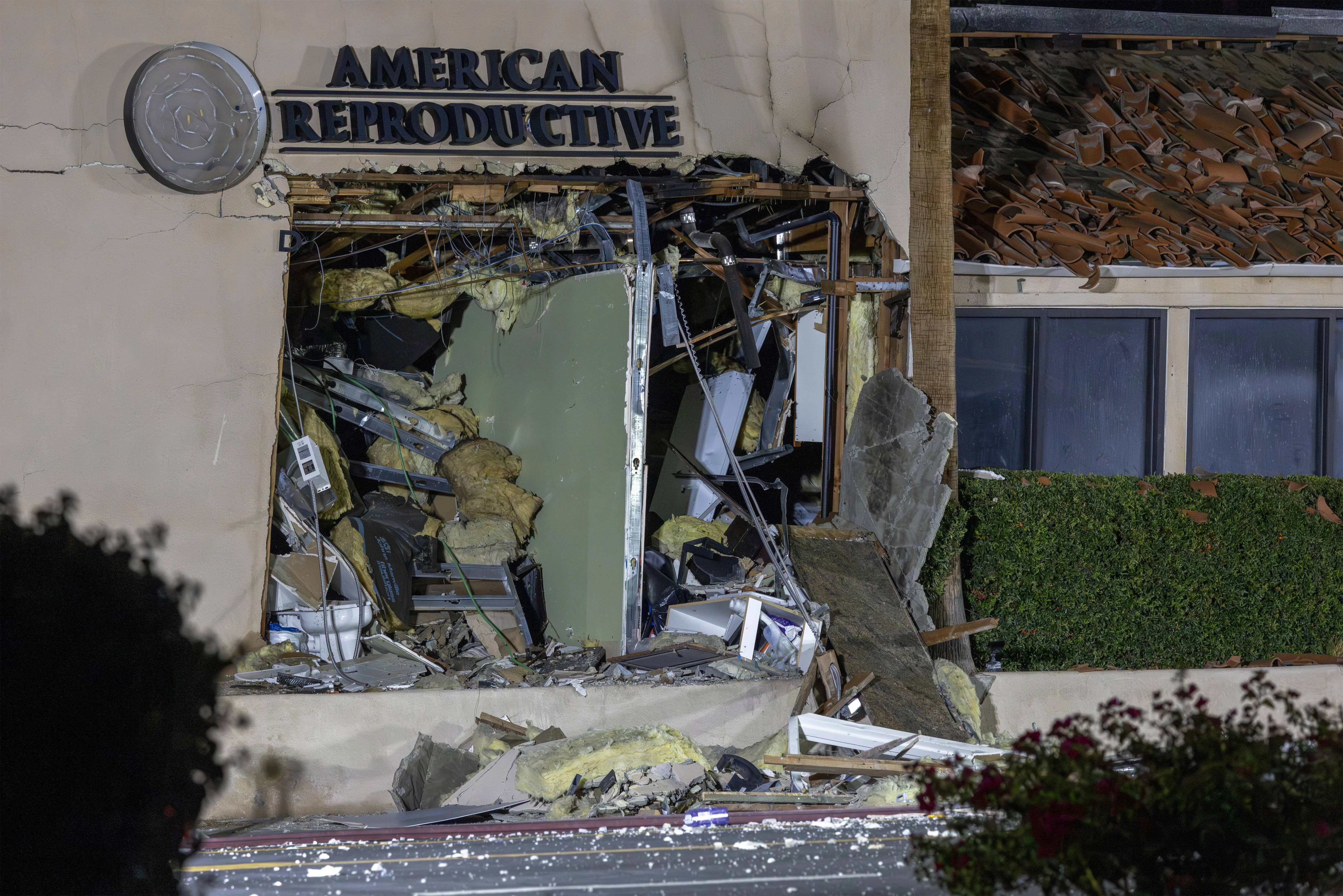 The damaged front of the American Reproductive Centers fertility clinic stands following a bomb blast on May 17, 2025, in Palm Springs, California.?w=200&h=150