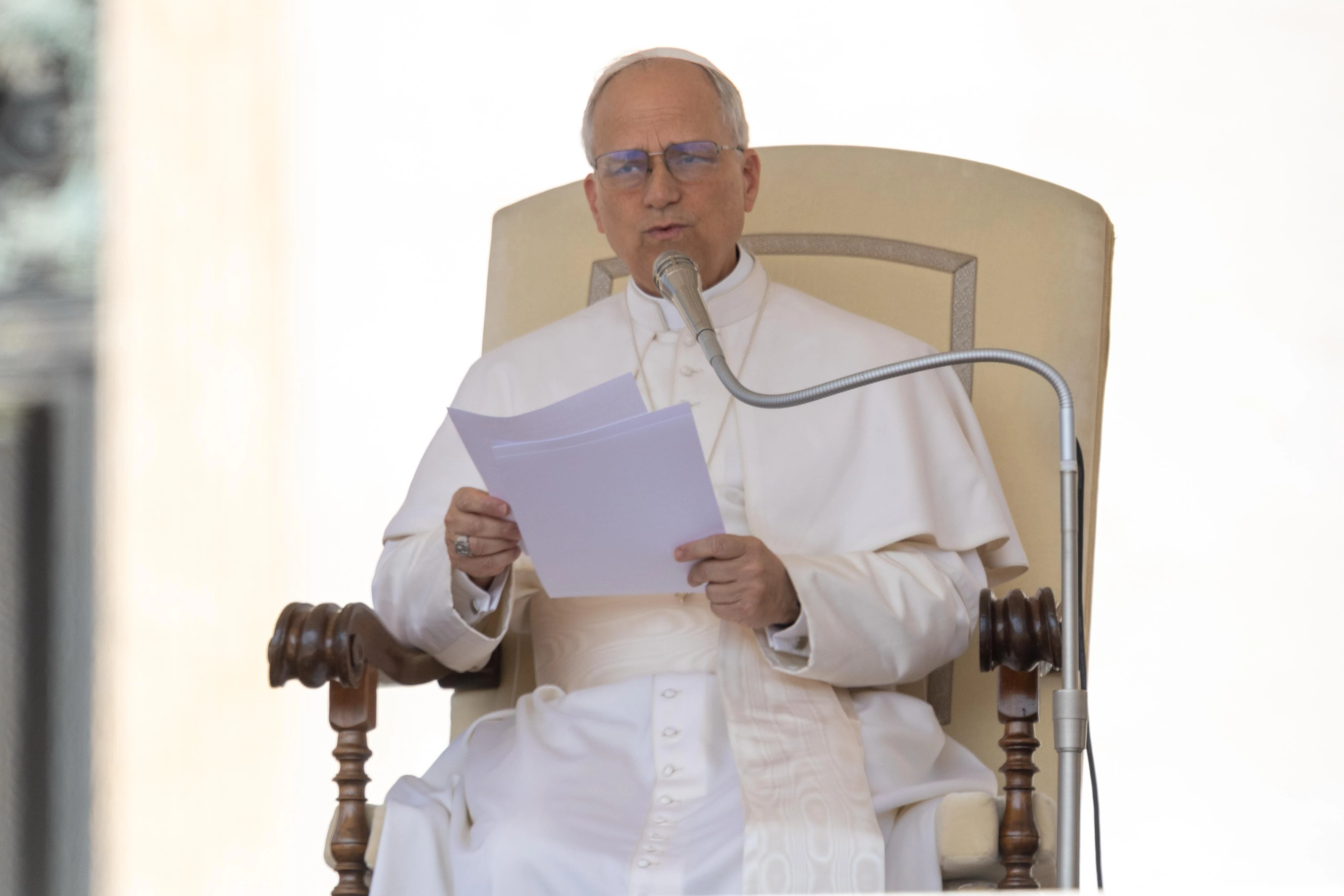 Pope Leo XIV speaks at a Wednesday audience with the public on June 11, 2025.?w=200&h=150