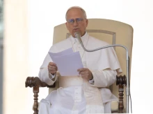 Pope Leo XIV speaks at a Wednesday audience with the public on June 11, 2025.