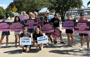 Pro-life demonstrators take part in a rally calling for Planned Parenthood to be defunded in Denton, Texas, Saturday, June 28, 2025 Credit: Carole Novielli/Live Action