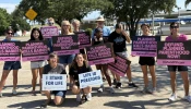 Pro-life demonstrators take part in a rally calling for Planned Parenthood to be defunded in Denton, Texas, Saturday, June 28, 2025