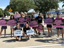 Pro-life demonstrators take part in a rally calling for Planned Parenthood to be defunded in Denton, Texas, Saturday, June 28, 2025