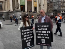 Lois McLatchie Miller and Chris Elston were arrested by Belgian police June 5, 2025, while advocating for child protection from transgender medical treatments.