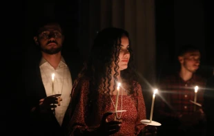 Fom the Easter Vigil Mass in St Mary’s Pro-Cathedral, Dublin, April 2025. Credit: John McElroy