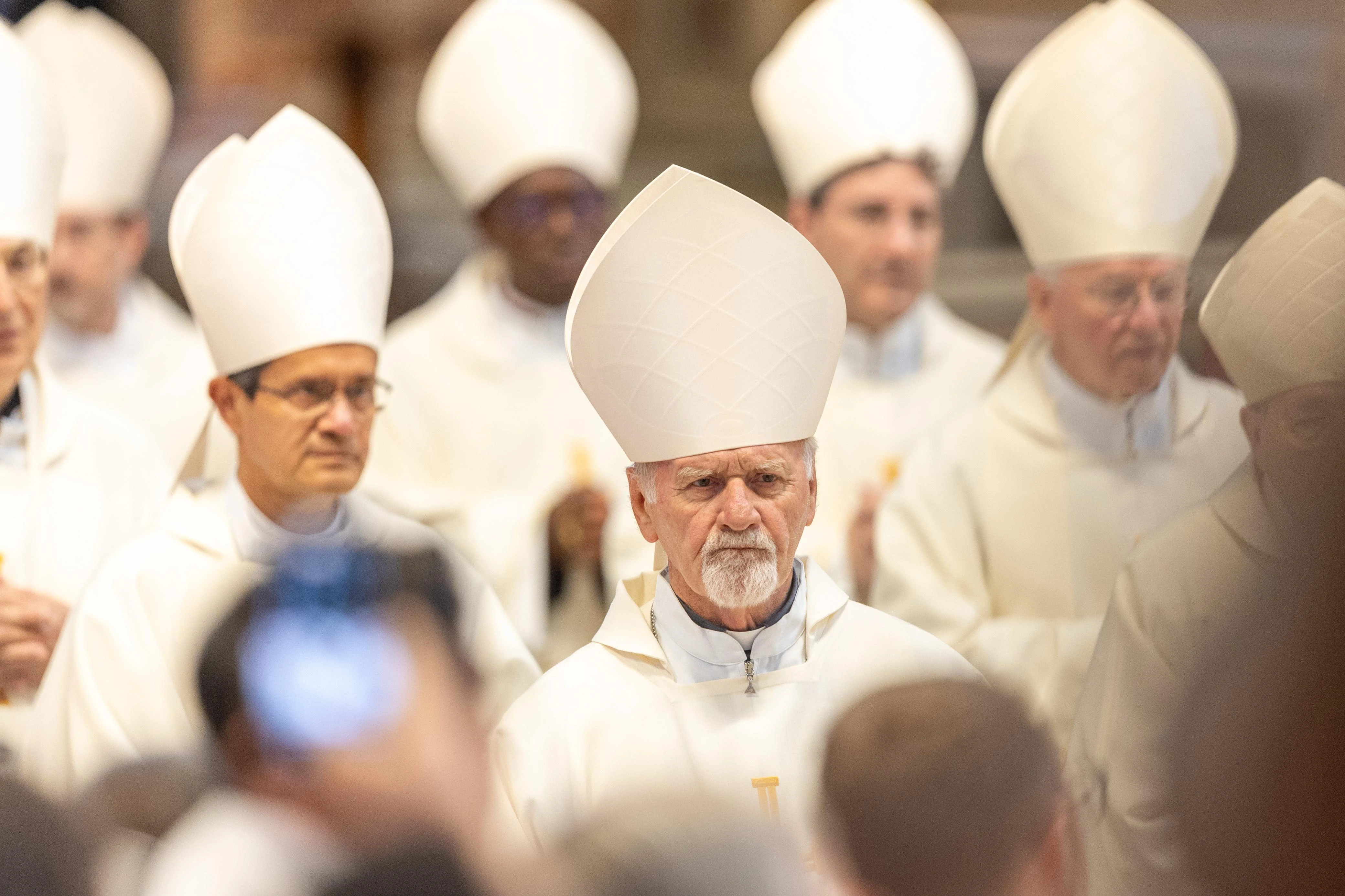 Cardinals participate in the fifth Novendiales Mass for Pope Francis on May 3, 2025 — the feast of Sts. Philip and James — in St. Peter’s Basilica at the Vatican.?w=200&h=150