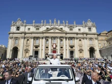 Pope Leo greets pilgrims during the Jubilee of Families, Children, Grandparents, and the Elderly on Sunday, June 1, 2025.