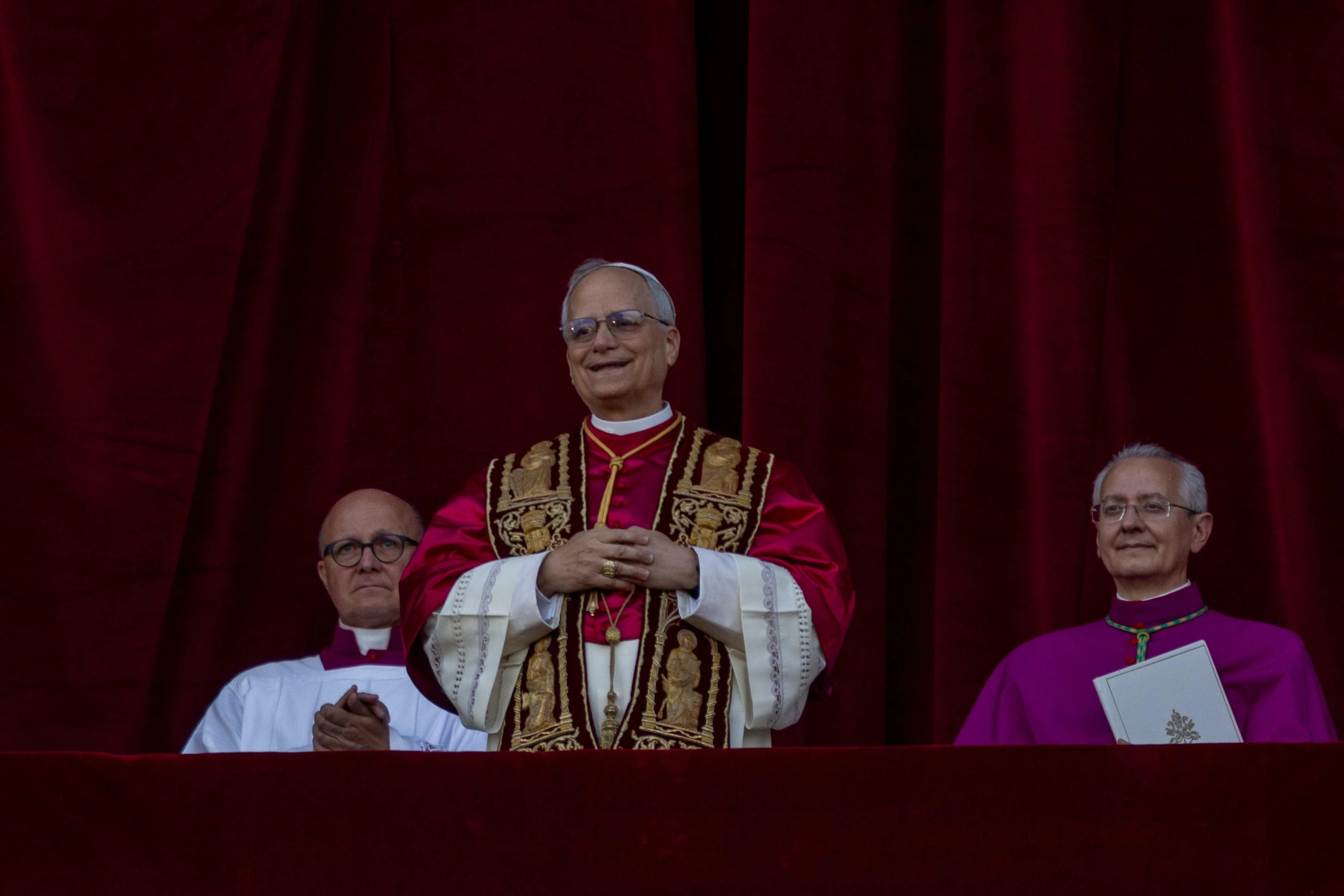 Pope Leo XIV greets pilgrims in St. Peter’s Square shortly after his election on Thursday, May 8, 2025.?w=200&h=150