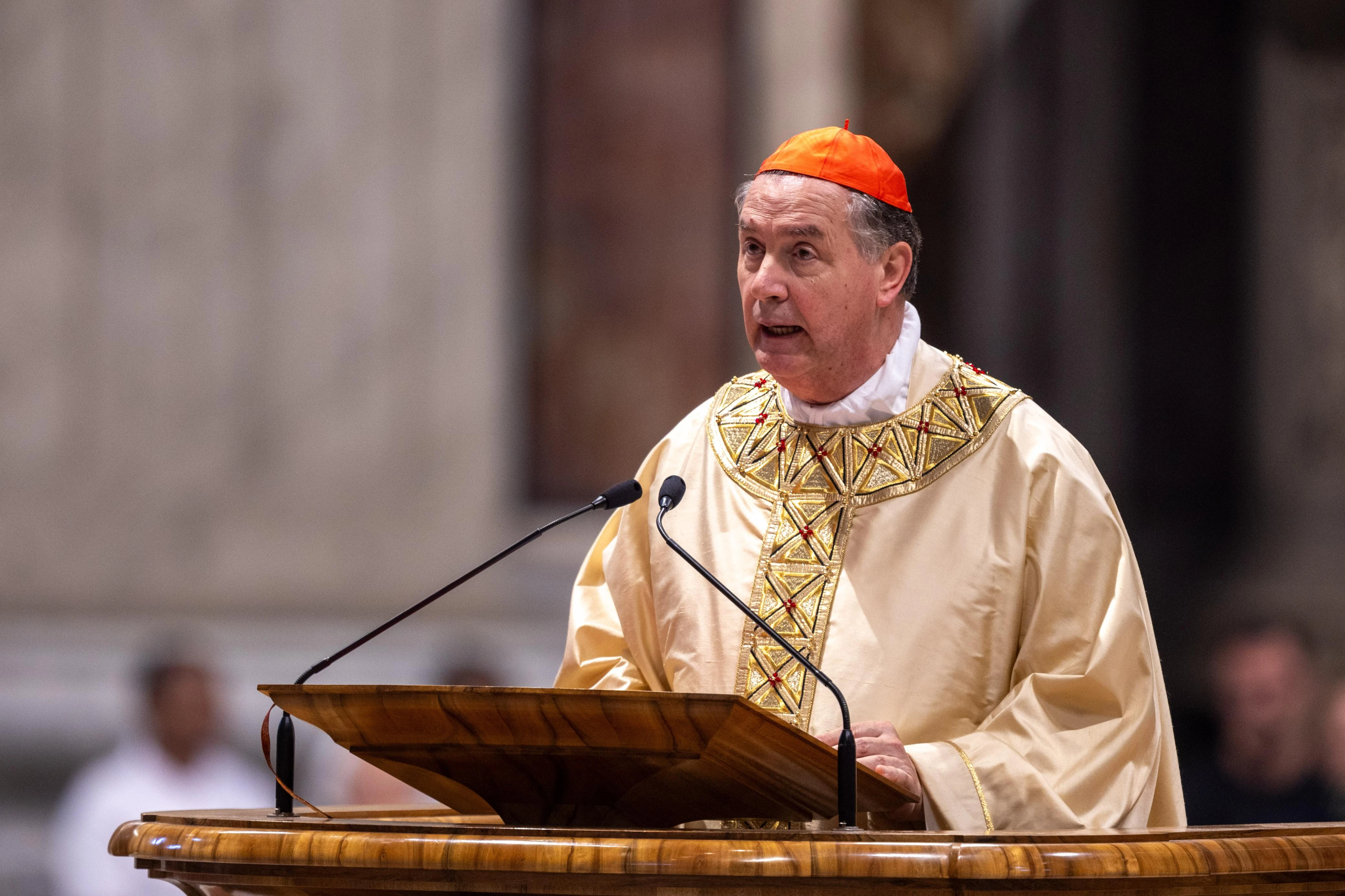 Cardinal Ángel Fernández Artime speaks at the eighth Novendiales Mass for Pope Francis at St. Peter’s Basilica, Saturday, May 3, 2025.?w=200&h=150