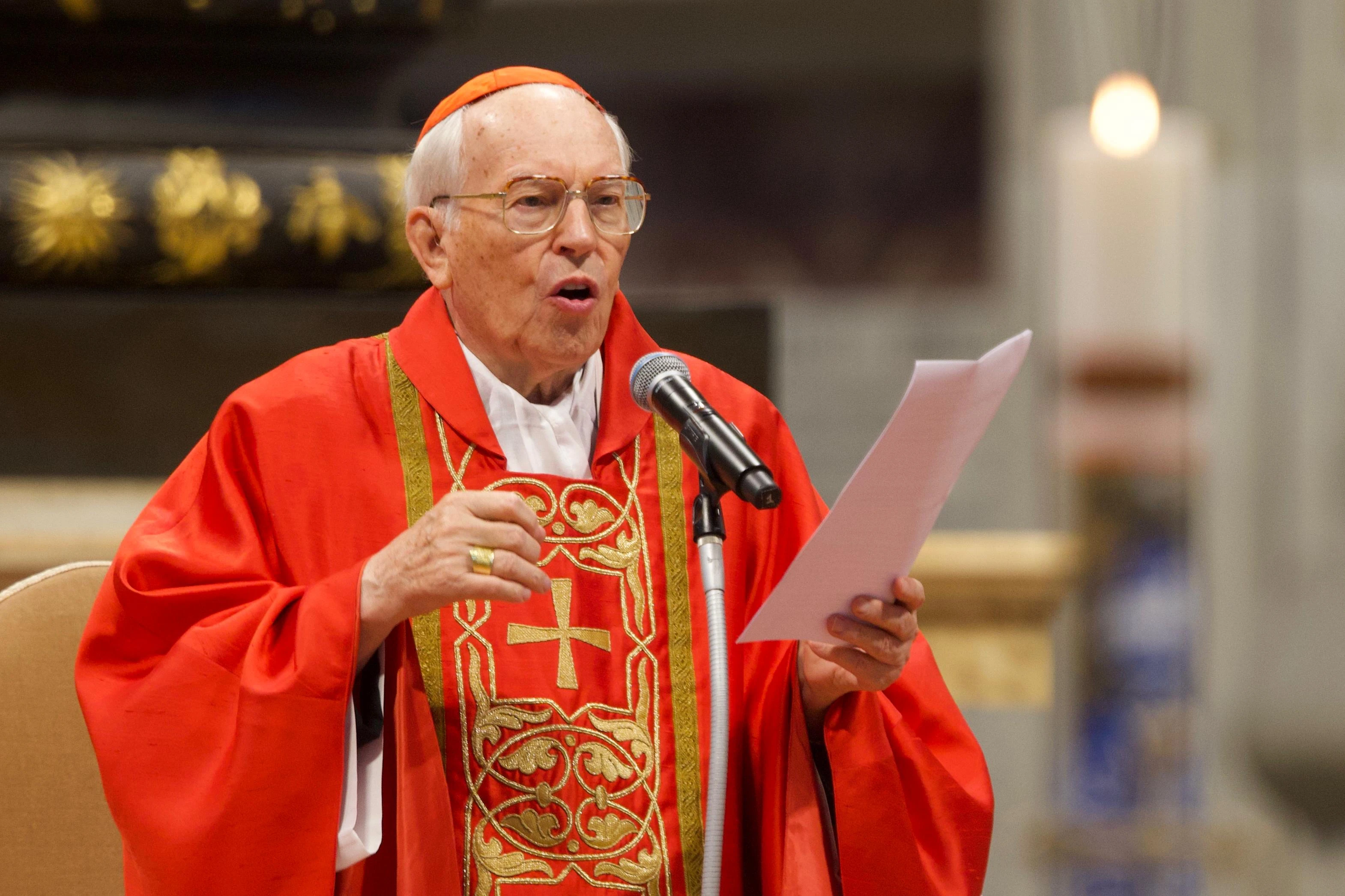 Cardinal Giovanni Battista Re, Dean of the College of Cardinals, gives the homily in St. Peter’s Basilica at the ‘Pro Eligendo Romano Pontifice’ Mass in St. Peter's Basilica on May 7, 2025.?w=200&h=150