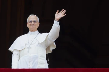 “Have no fear! Trust in the Lord” Pope Leo XIV waves at a massive, jubilant crowd gathered on St. Peter’ s Square for the Regina Coeli on Sunday, May 11, 2025