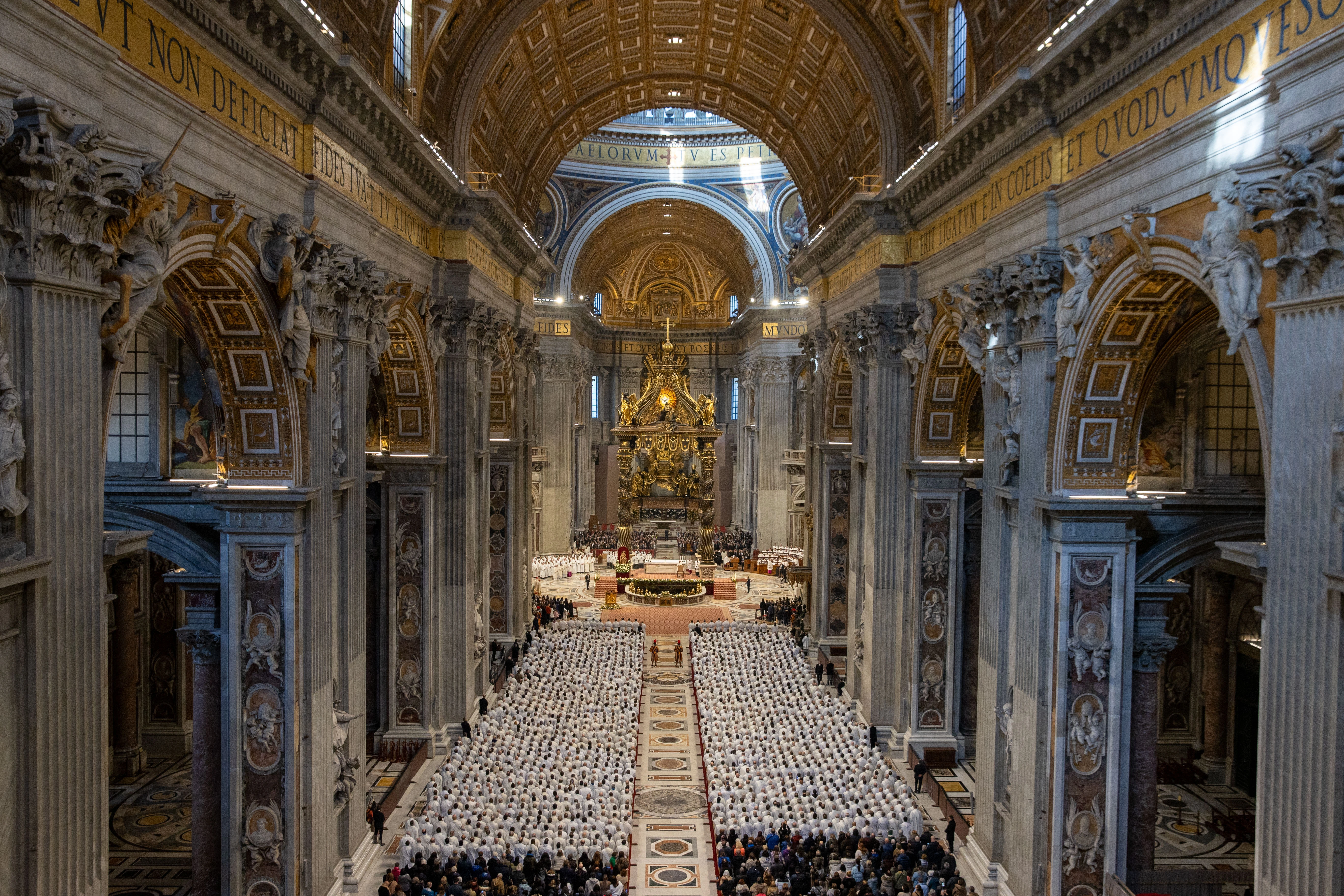 Deacons gather in St. Peter’s Basilica in Rome in February. The number of deacons in the U.S. has declined year over year, according to a recent report, June 13, 2025.?w=200&h=150