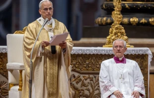 Pope Leo XIV delivers his homily during the ordination of 11 new priests for the Diocese of Rome at St. Peter’s Basilica on May 31, 2025. Credit: Daniel Ibáñez/CNA