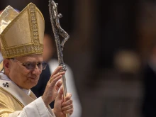 Pope Leo XIV greets the faithful in St. Peter's Basilica, May 31, 2025.