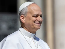 Pope Leo XIV smiles at the crowds at St. Peter’s Square on Sunday, June 1, 2025, gathered for the Jubilee of Families, Children, Grandparents, and the Elderly.