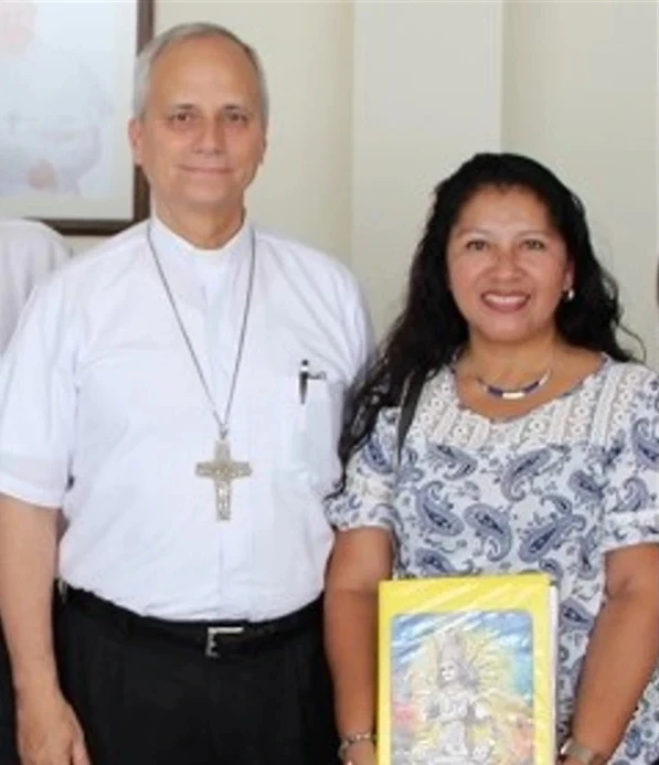 Bishop Robert Prevost with Jesús León Ángeles. Credit: Photo courtesy of Jesús León Ángeles