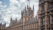 The British Parliament building in London.