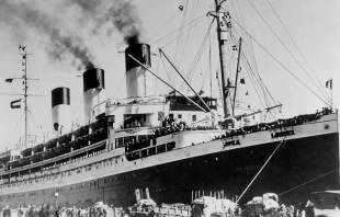 Cap Arcona — once a luxurious transatlantic liner — became a place of execution in the spring of 1945 when it was bombed by British aircraft on May 3. Credit: Photo courtesy of Father Piotr Wiśniowski