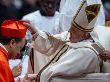 Cardinal Pablo Virgilio David receives his cardinal’s hat on Dec. 7, 2024.