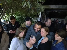 Deacon Johnny Al-Daoud celebrates his release from captivity in Syria on March 2, 2025, with family and friends.