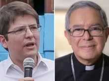 Miguel Uribe Turbay, Colombian senator and presidential hopeful; and Cardinal Luis José Rueda, archbishop of Bogotá.