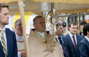 Thousands took to the streets in Cork, Ireland, on Sunday June 22, 2025, to participate in the city’s 99th consecutive annual Eucharistic procession in Ireland’s second-largest city. Credit: Brian Lougheed