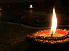 Lights for the celebration of the Hindu festival Diwali.