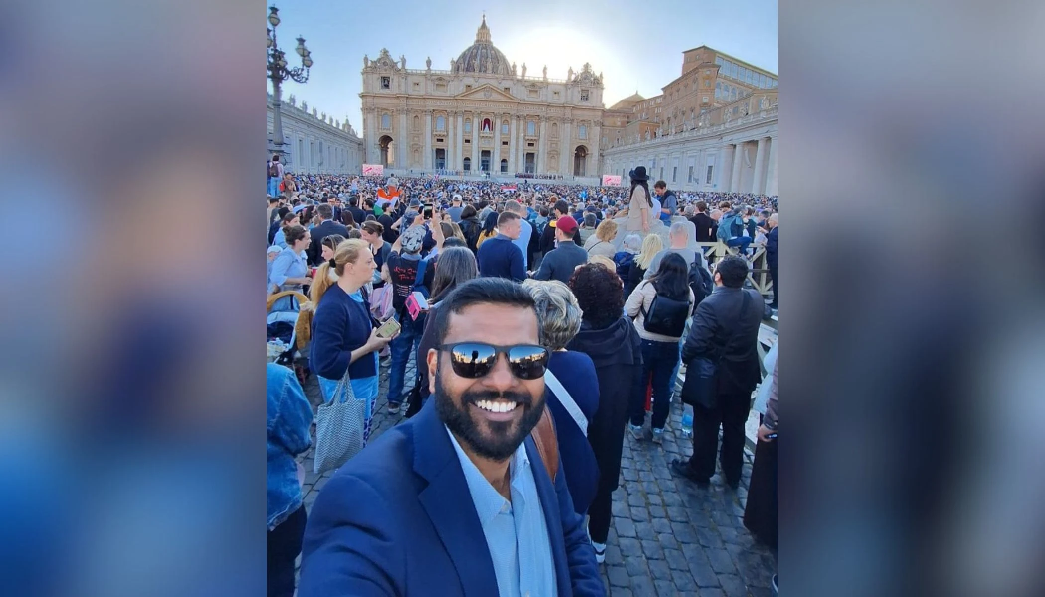 Singaporean theology student Dominic Nalpon managed to arrive at the center of St. Peter’s Square in time to hear the awaited “Habemus papam!” (“We have a pope!”) announcement and see the new Holy Father, Pope Leo XIV, on May 8, 2025.?w=200&h=150