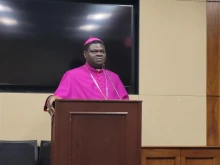 Bishop Wilfred Anagbe of the Nigerian Diocese of Makurdi in Benue state at a breakfast at Capitol Hill organized by Aid to the Church in Need, Jan. 30, 2024.