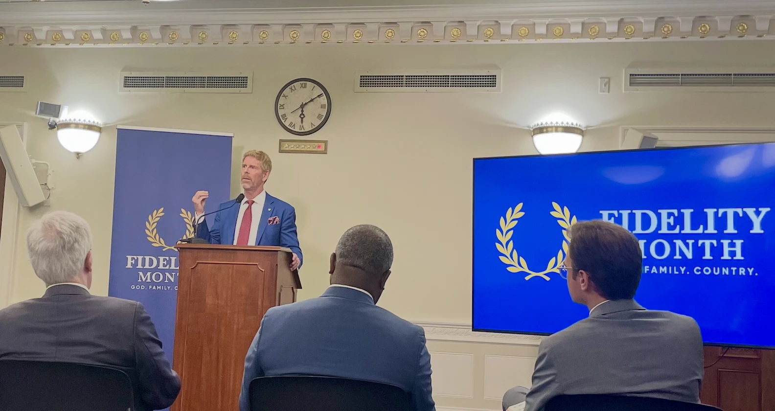 Jay Richards, the director of the Heritage Foundation’s DeVos Center for Life, Religion, and Family, speaks at a Fidelity Month gathering on June 9, 2025, in the Longworth House Office Building on Capitol Hill.?w=200&h=150