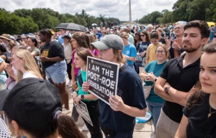 Pro-life activists participate in a Celebrate Life Day Rally at the Lincoln Memorial on June 24, 2023, in Washington, D.C. Credit: Anna Rose Layden/Getty Images