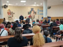 Bishop Santiago Gómez Sierra visits St. Paul Parish in the Diocese of Huelva, Spain, in 2022.