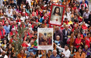 Thousands celebrate the beginning of Holy Week on April 13, 2025, with a Palm Sunday procession in Qaraqosh, Iraq. Credit: Ismael Adnan/ACI MENA