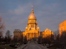The Illinois state capitol in Springfield, where assisted suicide legislation stalled after passing in the House on May 29, 2025.