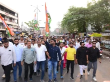 Christians protest a recent attack on Catholics in Jabalpur on April 1, 2025.