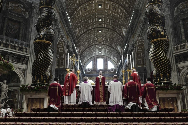 Pope Leo XIV offered Mass in St. Peter’s Basilica on Sunday morning, the Solemnity of Sts. Peter and Paul. Present was Metropolitan Emmanuel of Chalcedon, heading the Delegation of the Ecumenical Patriarchate, sent to Rome by Bartholomew I for the solemnity — a celebration rich with ecumenical significance. June 29, 2025. Credit: Vatican Media