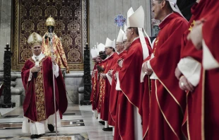 Pope Leo XIV spoke about unity on Sunday, June 29, after bestowing the pallium on 54 new metropolitan archbishops on the Solemnity of Saints Peter and Paul, patrons of the city of Rome. Credit: Vatican Media