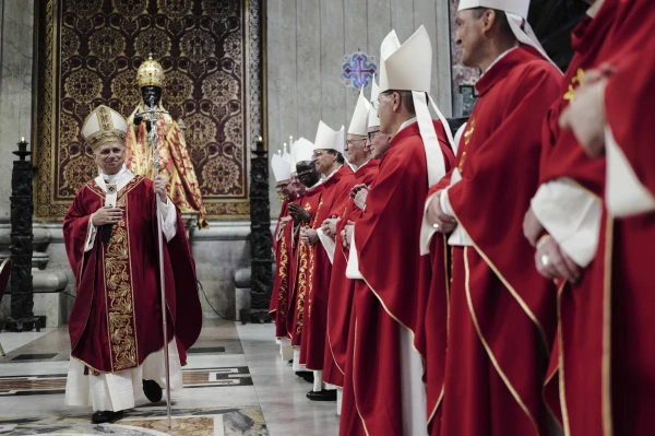Pope Leo XIV spoke about unity on Sunday, June 29, after bestowing the pallium on 54 new metropolitan archbishops on the Solemnity of Saints Peter and Paul, patrons of the city of Rome. Credit: Vatican Media