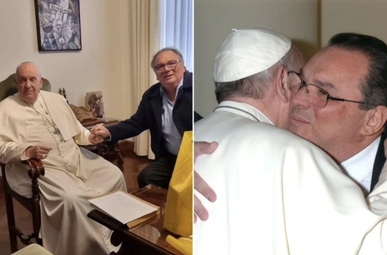 Left photo: Pivato and Pope Francis in March 2024. | Right photo: Francis and Pivato in December 2013, at the start of his pontificate.?w=200&h=150