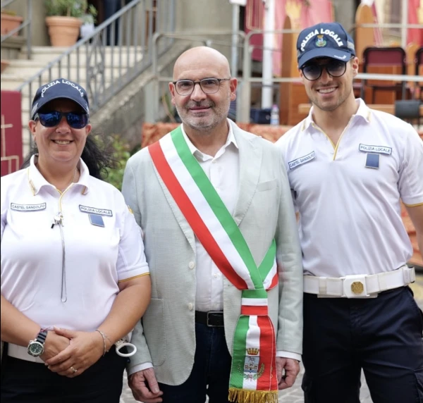 Castel Gandolfo Mayor Alberto de Angelis (center) will receive Pope Leo XIV on July 6, 2025. Credit: Castel Gandolfo City Council