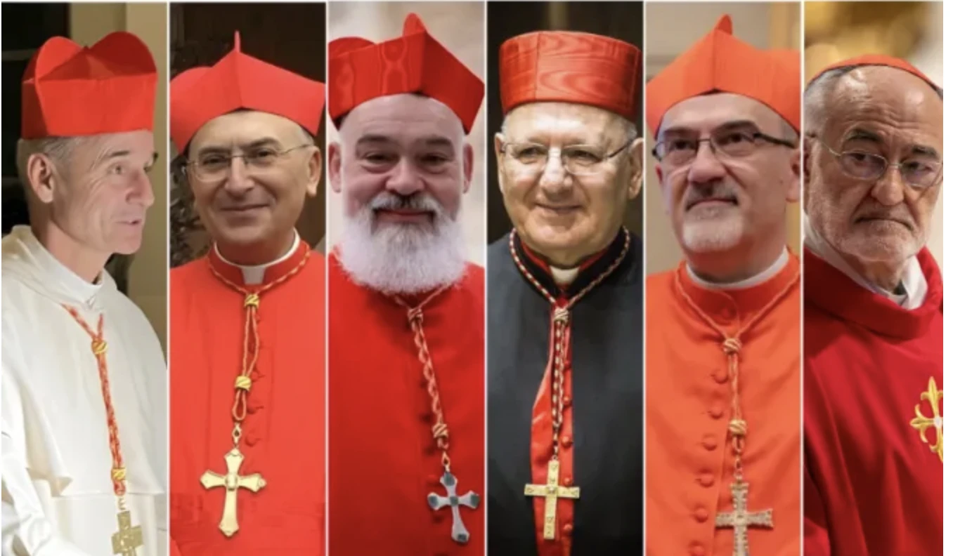 From left to right: Cardinal Louis Sako (Iraq), Cardinal Mario Zenari (Syria), Cardinal Dominique Mathieu (Iran), 
Cardinal Louis Sako (Iraq), Cardinal Pierbattista Pizzaballa (Jerusalem), and Cardinal Cristóbal López Romero (Morocco).?w=200&h=150