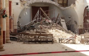 Part of the roof of San Luis Obispo Church in the town of Calkiní located north of the Campeche, the capital of the Mexican state of the same name, collapsed on Dec. 29, 2024. No injuries were reported. Credit: Civil Protection Secretariat of Campeche