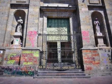 Cathedral Basilica of the Assumption of Most Holy Mary of Guadalajara after the International Women’s Day march on March 8, 2025.