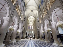 The nave of Notre-Dame de Paris Cathedral on Nov. 29, 2024.