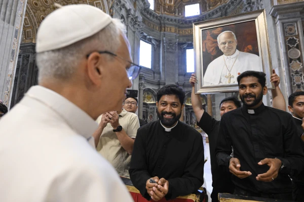“Today you are not just pilgrims, but witnesses of hope,” Pope Leo XIV told seminarians on June 24, 2025, encouraging them to allow themselves to be molded by the Holy Spirit and to practice a lifestyle marked by “gratitude, tenderness, and mercy.” Credit: Vatican Media