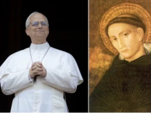 Pope Leo XIV and St. Nicholas of Tolentine.