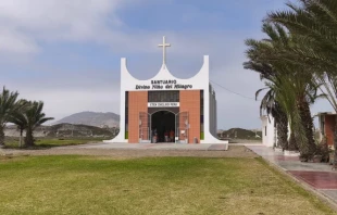 Chapel built on the remains of the old church where, in 1649, the apparition of the Child Jesus took place in a consecrated host in Eten, Peru. Currently, it is not under the jurisdiction of the Diocese of Chiclayo but is administered by the so-called Multisectoral Committee of Eten City. Credit: Diego López Marina/EWTN News
