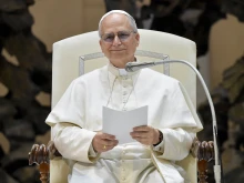Pope Leo XIV speaks to participants in the Jubilee of Eastern Churches on May 14, 2025, in the Paul VI Audience Hall at the Vatican.
