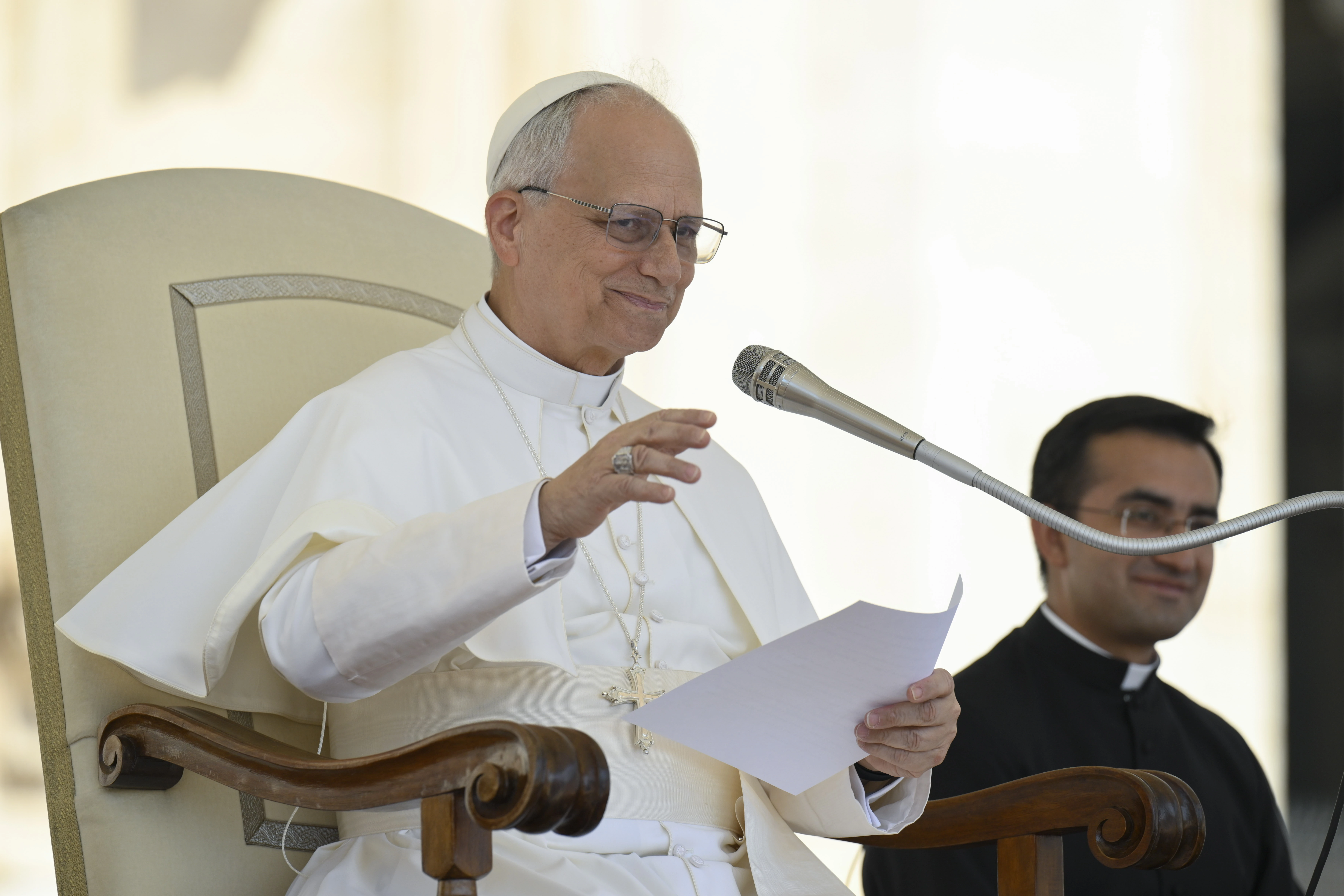 Pope Leo XIV addresses pilgrims gathered in St. Peter’s Square for his general audience on Wednesday, June 4, 2025.?w=200&h=150