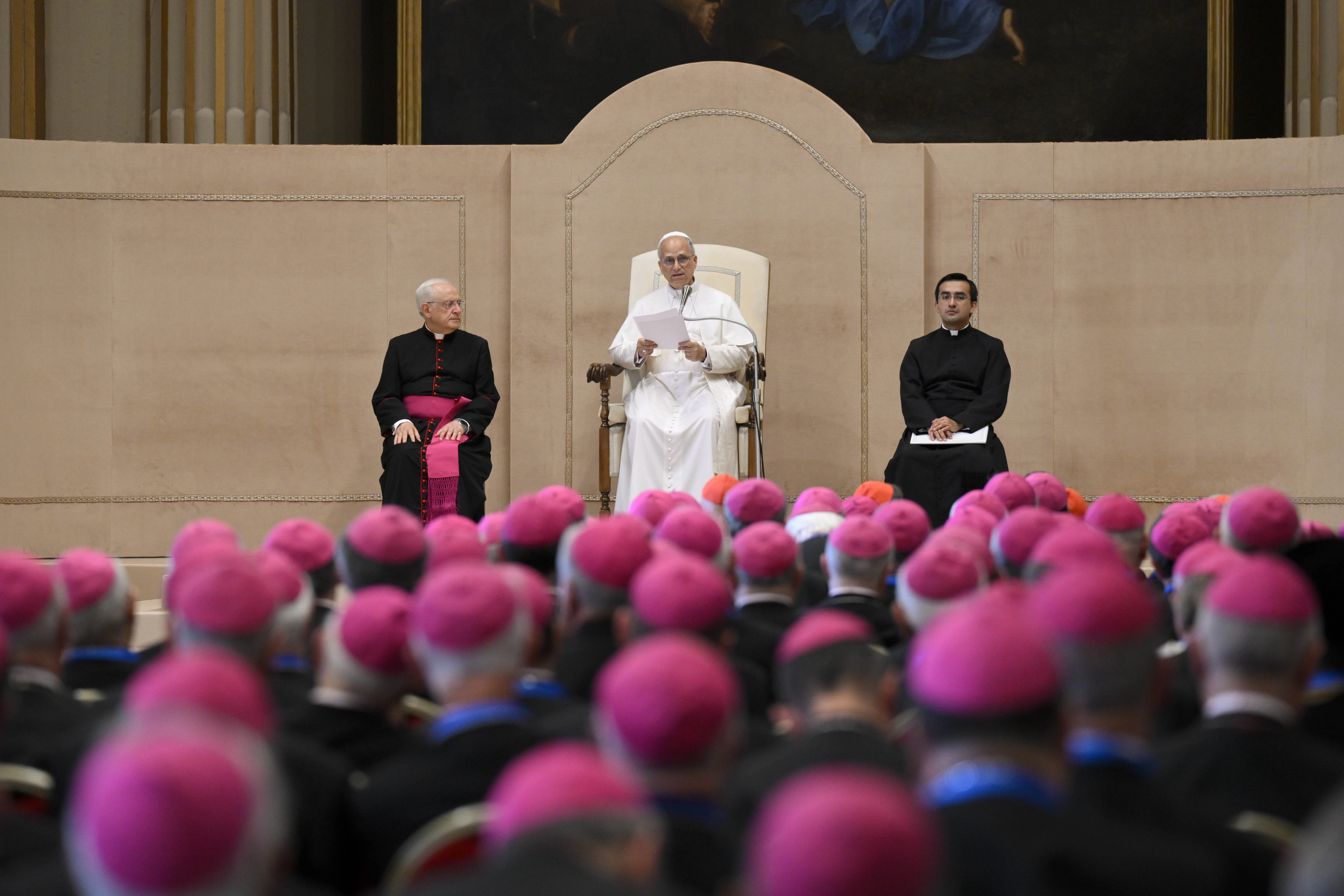 Pope Leo XIV addresses the Italian Bishops’ Conference on June 17, 2025, at the Vatican.?w=200&h=150