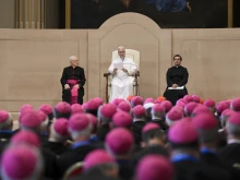 Pope Leo XIV addresses the Italian Bishops’ Conference on June 17, 2025, at the Vatican.